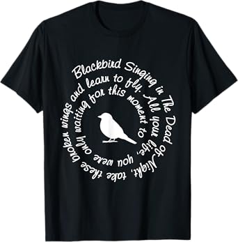Blackbirds Singing In The Dead Of Night Vintage Retro Birds T-Shirt