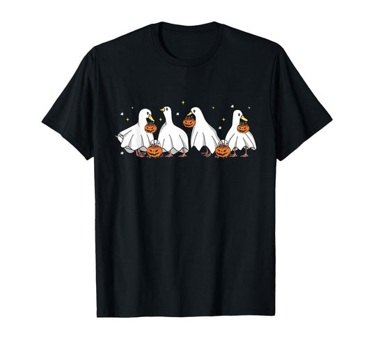 Duck Halloween Cute Ghost Ducks Halloween Farmer Duck Lover T-Shirt