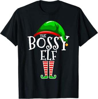 The Bossy Elf Group Matching Family Christmas T-Shirt