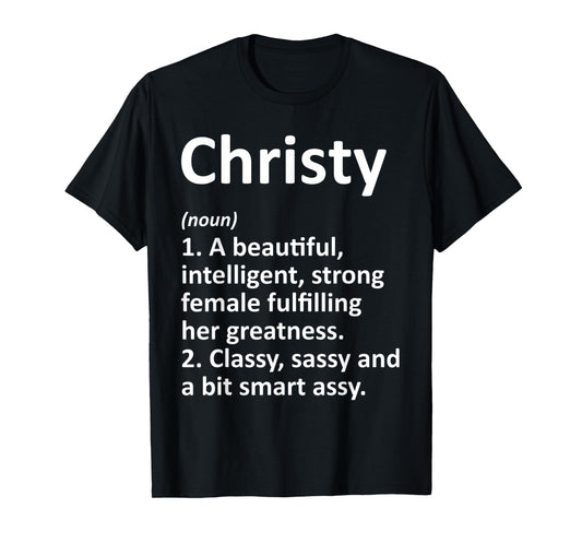 CHRISTY Definition Personalized Name Funny Christmas Gift T-Shirt
