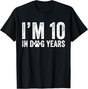 I'm 10 In Dog Years Funny 70th Birthday Dog Lover Vintage T-Shirt for Men Women