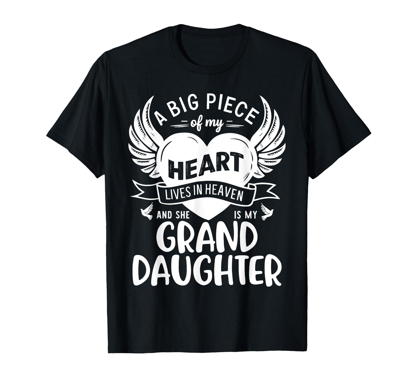 My Heart Lives In Heaven And She Is My Granddaughter Grandma T-Shirt