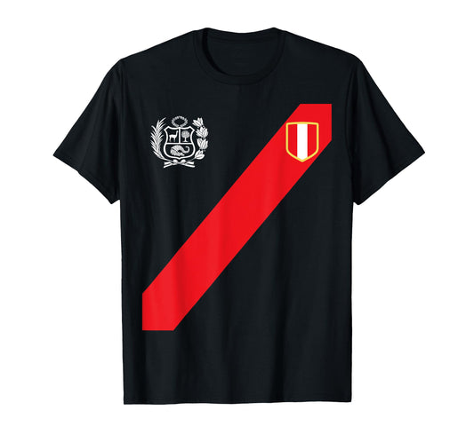Peru Shirt Peruvian Flag Escudo Retro Soccer Inspired Peru T-Shirt