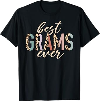 Best Grams Ever Gifts Leopard Print Mothers Day T-Shirt