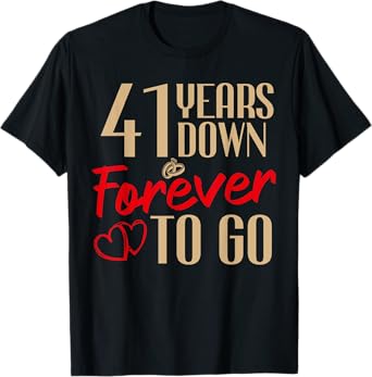 41st Wedding Anniversary Couples Married 41 Years Funny T-Shirt