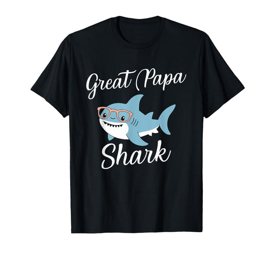 Great Papa Shark Funny Matching Family Grandpa T-Shirt