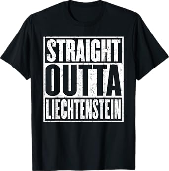 Straight Outta Liechtenstein Vintage Distressed T-Shirt