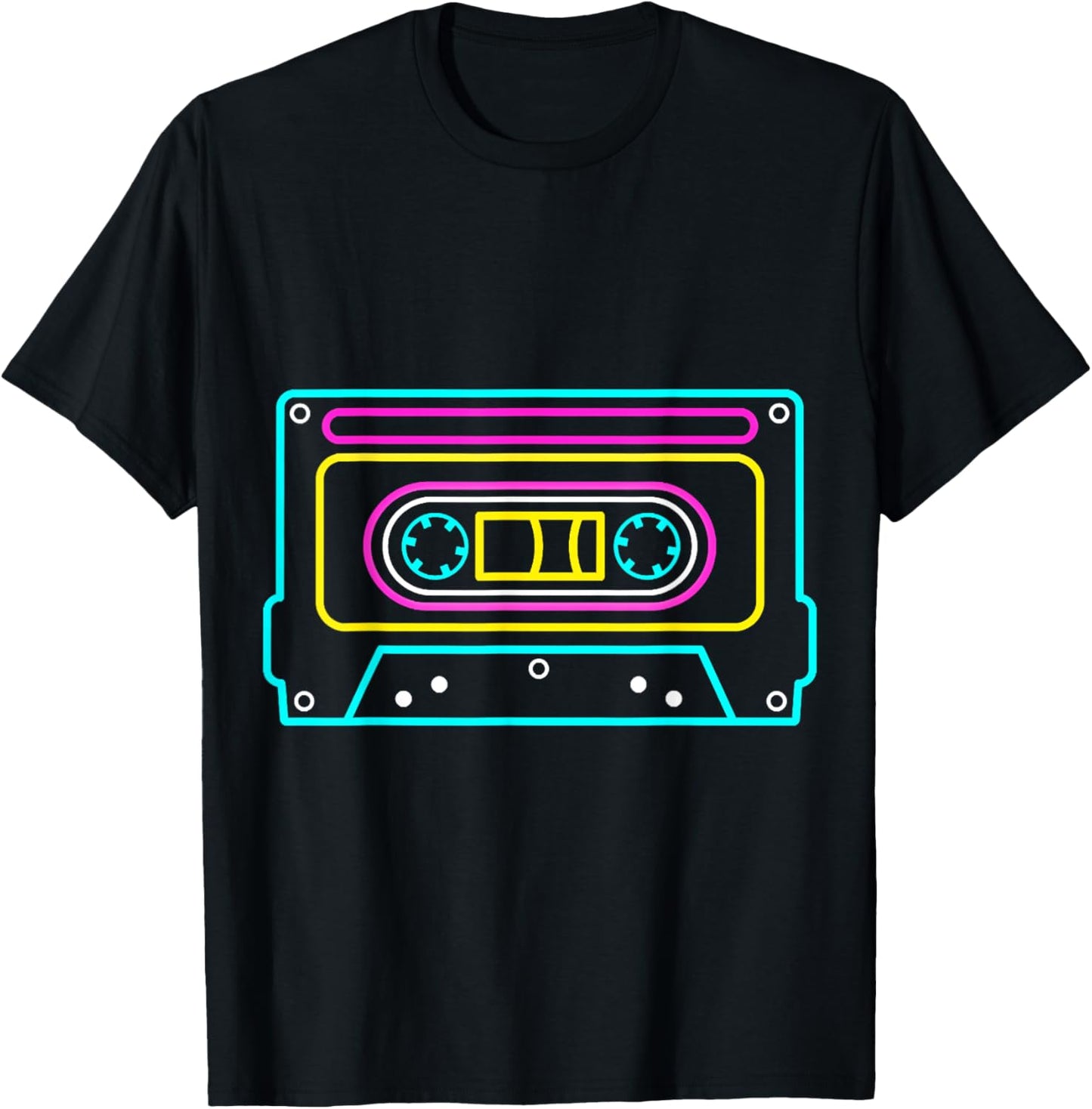 Cassette NEON Tapes Mixtapes 80s 90s Music Songs Retro T-Shirt