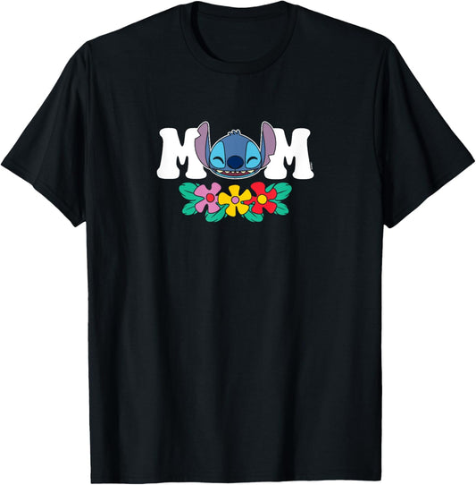 Lilo & Stitch - Mom Floral Flowers T-Shirt