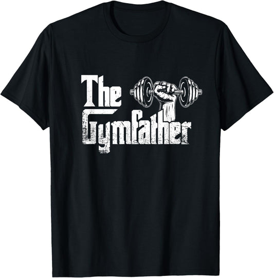 Mens The Gym Father Lifting Weights Funny Dad Training Lift T-Shirt
