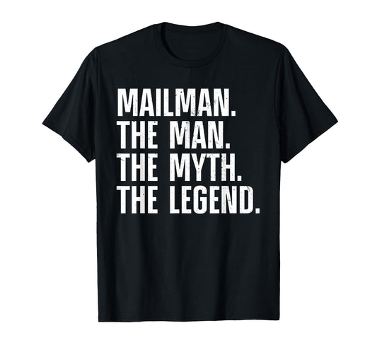 Mailman Art For Men Dad Mail Carrier Postal Worker Mail Man T-Shirt