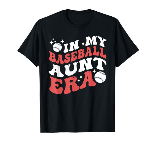 In My Baseball Aunt Era Groovy Vintage Baseball Aunt T-Shirt
