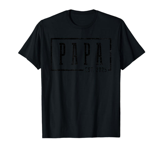 Papa 2025 Papa To Be New Papa Gifts Sleek Framed Design T-Shirt