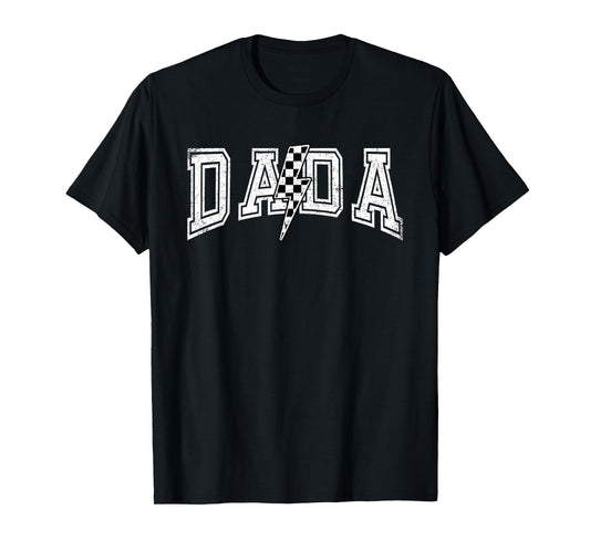 Vintage Dad Grandpa Fathers Day Tee Dada Lightning Checkered T-Shirt