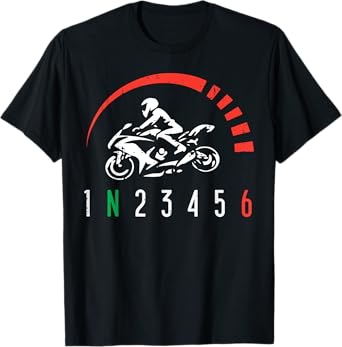1N23456 Motorcycle Gear Shift Biker Motorbike Women Men Kids T-Shirt