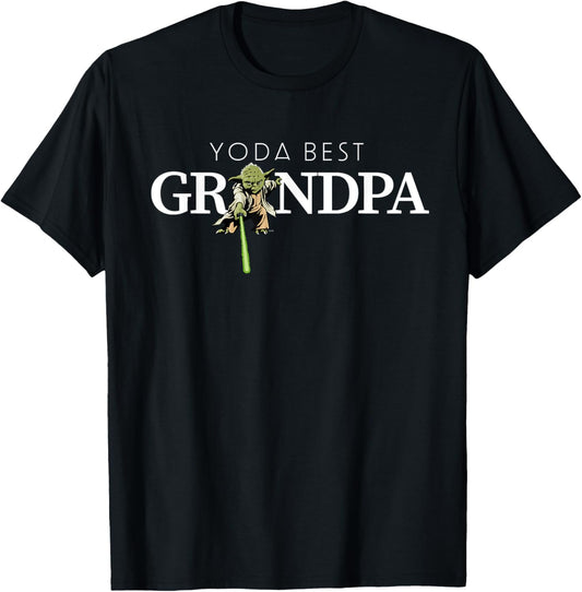 Star Wars Yoda Lightsaber Best Grandpa Birthday Father's Day T-Shirt