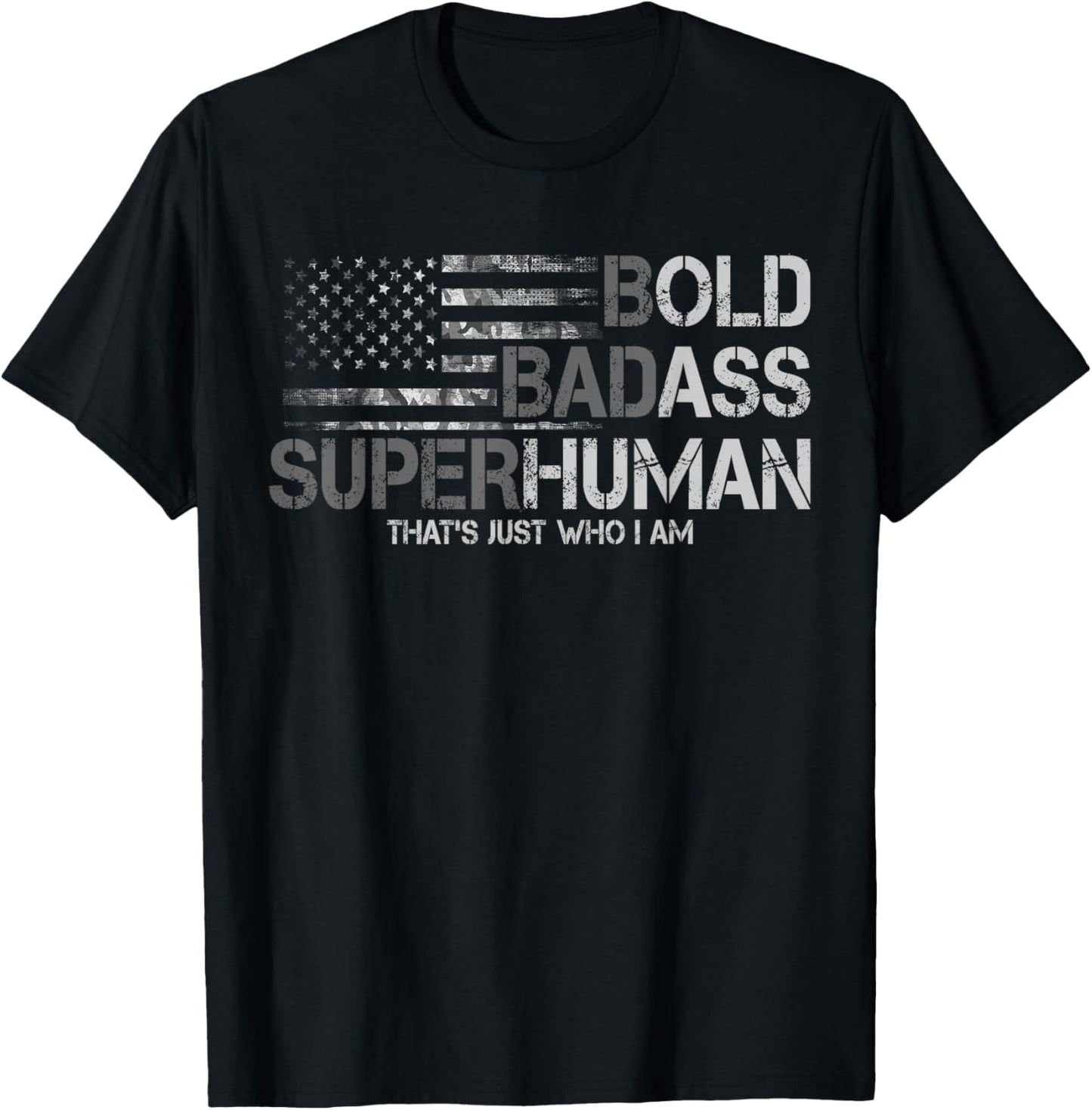 Funny Bold Badass Superhuman Fathers Day Gag Gift Grandpa T-Shirt