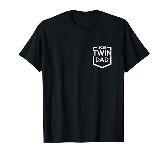 Twin Dad Est 2025 New Father Daddy T-Shirt