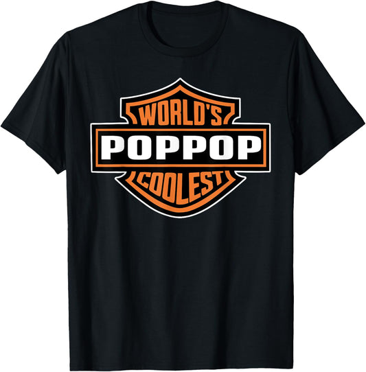 Mens World's Coolest Poppop Best Dad In The World Father's Day T-Shirt