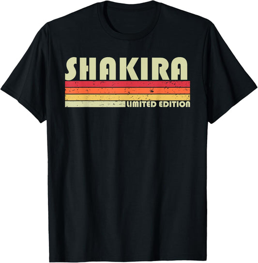 SHAKIRA Name Personalized Retro Vintage 80s 90s Birthday T-Shirt