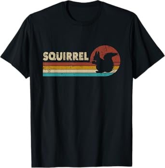 Squirrel Vintage Men Women Kids Boys Girls Funny Retro T-Shirt