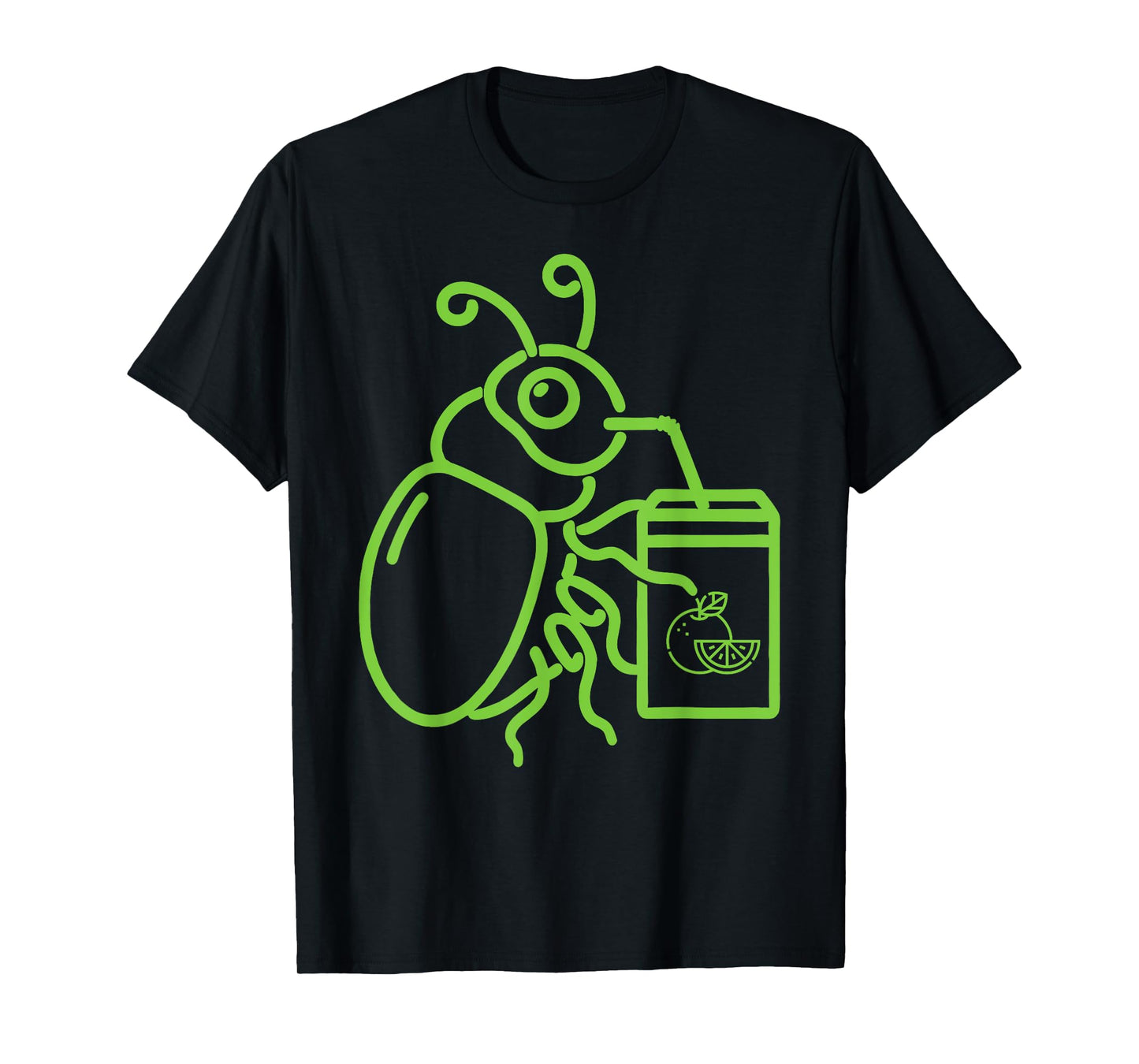 Funny Halloween Graphic Green Halloween Beetle drink Juice T-Shirt