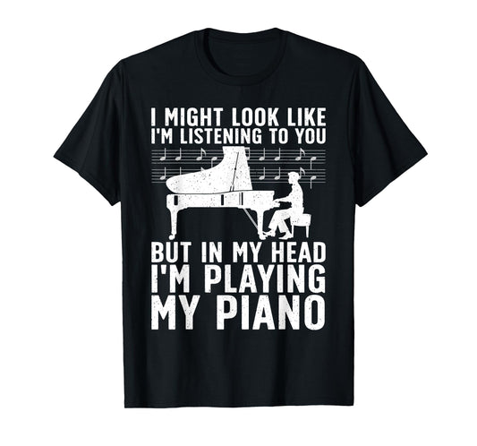 Funny Piano Art For Men Women Music Keyboard Piano Lovers T-Shirt