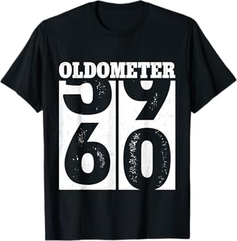 60th Birthday Gifts Oldometer 59-60 Men Women Funny Vintage T-Shirt