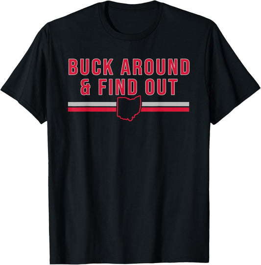 Unisex-Adults & Kids Black T-Shirt Small Ohio Map Letter Print