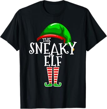 The Sneaky Elf Group Matching Family Christmas Gift Outfit T-Shirt