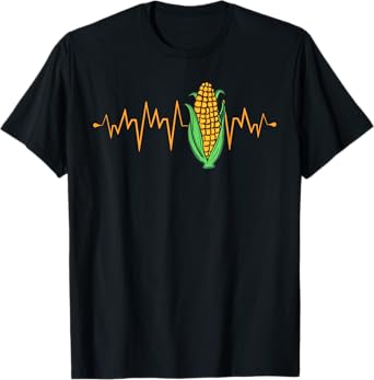 Funny Corn Heartbeat Corn On The Cob Farming EKG Men Women T-Shirt