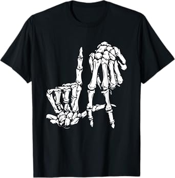 La Hand Sign Lazy DIY Halloween Costume Skeleton Los Angeles T-Shirt