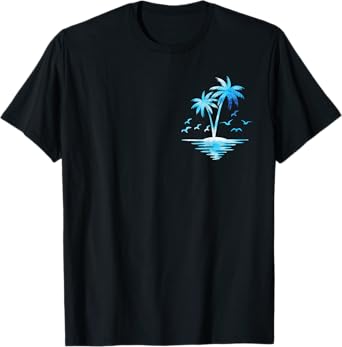 Cool Summer Vacation Men Women Beach Palm Tree T-Shirt