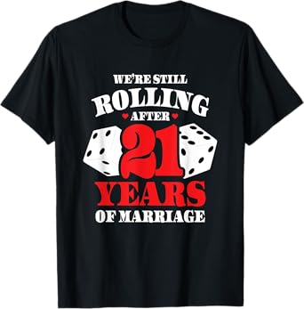 Couples Married 21 Years - Funny 21st Wedding Anniversary T-Shirt