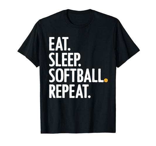 Cool Softball For Men Women Pitcher Catcher Player Eat Sleep T-Shirt