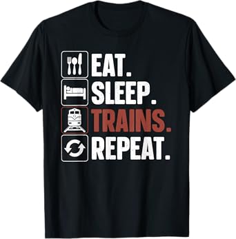 Funny Train Art For Men Women Kids Railroad Train Lovers T-Shirt