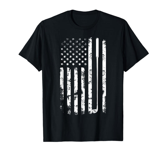 American flag golf distressed putter patriotic USA flag golf T-Shirt