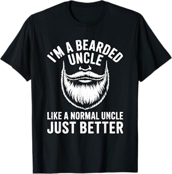 I'm A Bearded Uncle Shirt Men Funny Vintage Fathers Day T-Shirt