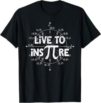 Wowsome! Unisex-Adult Math Lovers T-Shirt, Black, Small, Short Sleeve, Cotton 65% Polyester 35%, Pi Symbol 3.14 Math Teachers T-Shirt