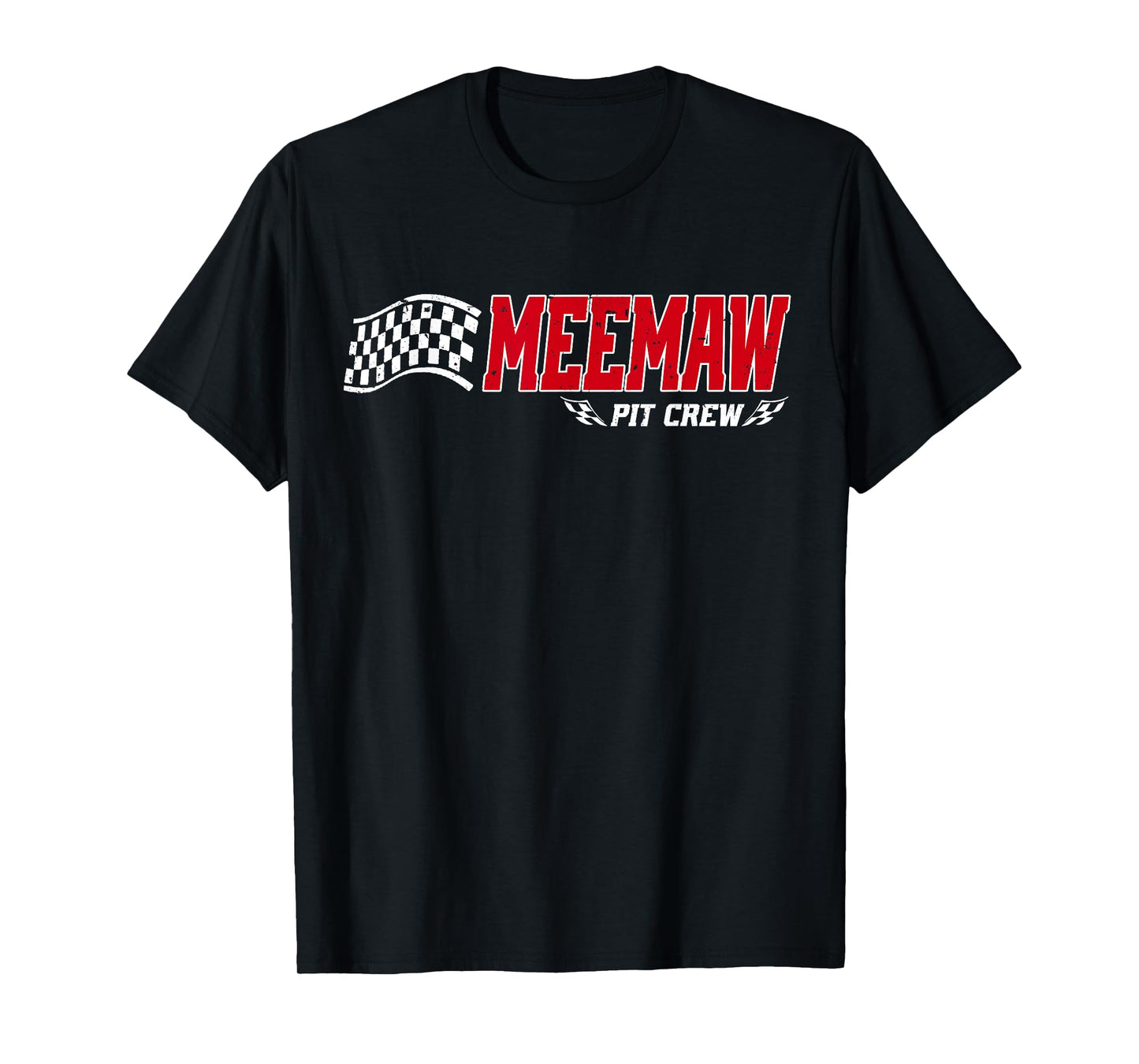 Meemaw Pit Crew Race Car Birthday Family Matching T-Shirt