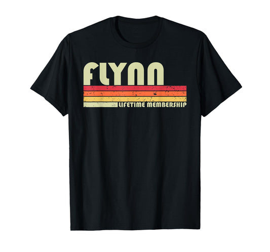 FLYNN Surname Funny Retro Vintage 80s 90s Birthday Reunion T-Shirt