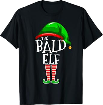 The Bald Elf Family Matching Group Christmas Gift Men Funny T-Shirt