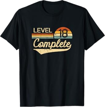 Level 18 Complete Vintage 18th Wedding Anniversary T-Shirt