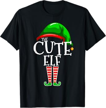 The Cute Elf Group Matching Family Christmas T-Shirt