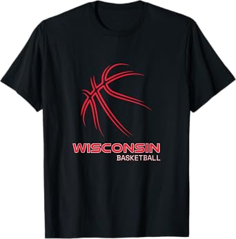 Basketball WI Love The Badger State Souvenir Wisconsin Hoops T-Shirt