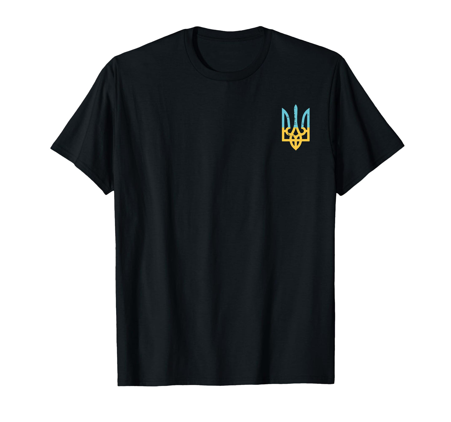 Ukraine Flag Trident Pocket Ukrainian Crest Women Men Kids T-Shirt