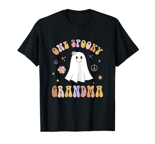 One Spooky Grandma First Birthday Retro Halloween Ghost Boo T-Shirt