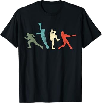 Baseball Vintage | Retro Catcher Pitcher Batter T-Shirt