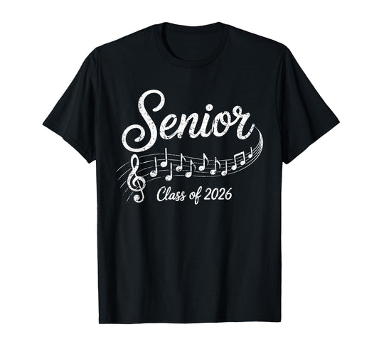 2026 Senior Choir Band Orchestra Class of 2026 Music Notes T-Shirt