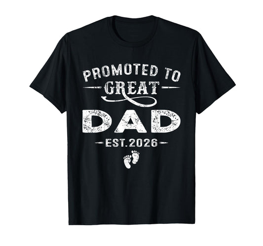 Promoted to Great Dad Est 2026 Pregnancy Announcement T-Shirt
